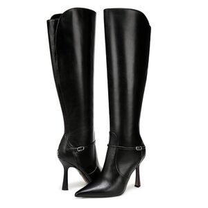 Sam Edelman Elia wide calf leather heeled dress boots. Size 8.5